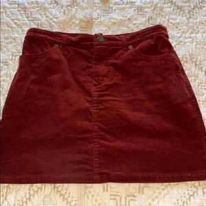 FOREVER 21 MAROON CORDUROY PENCIL SKIRT